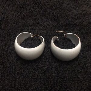 Vintage Chunky Light Blue Hoop Earrings